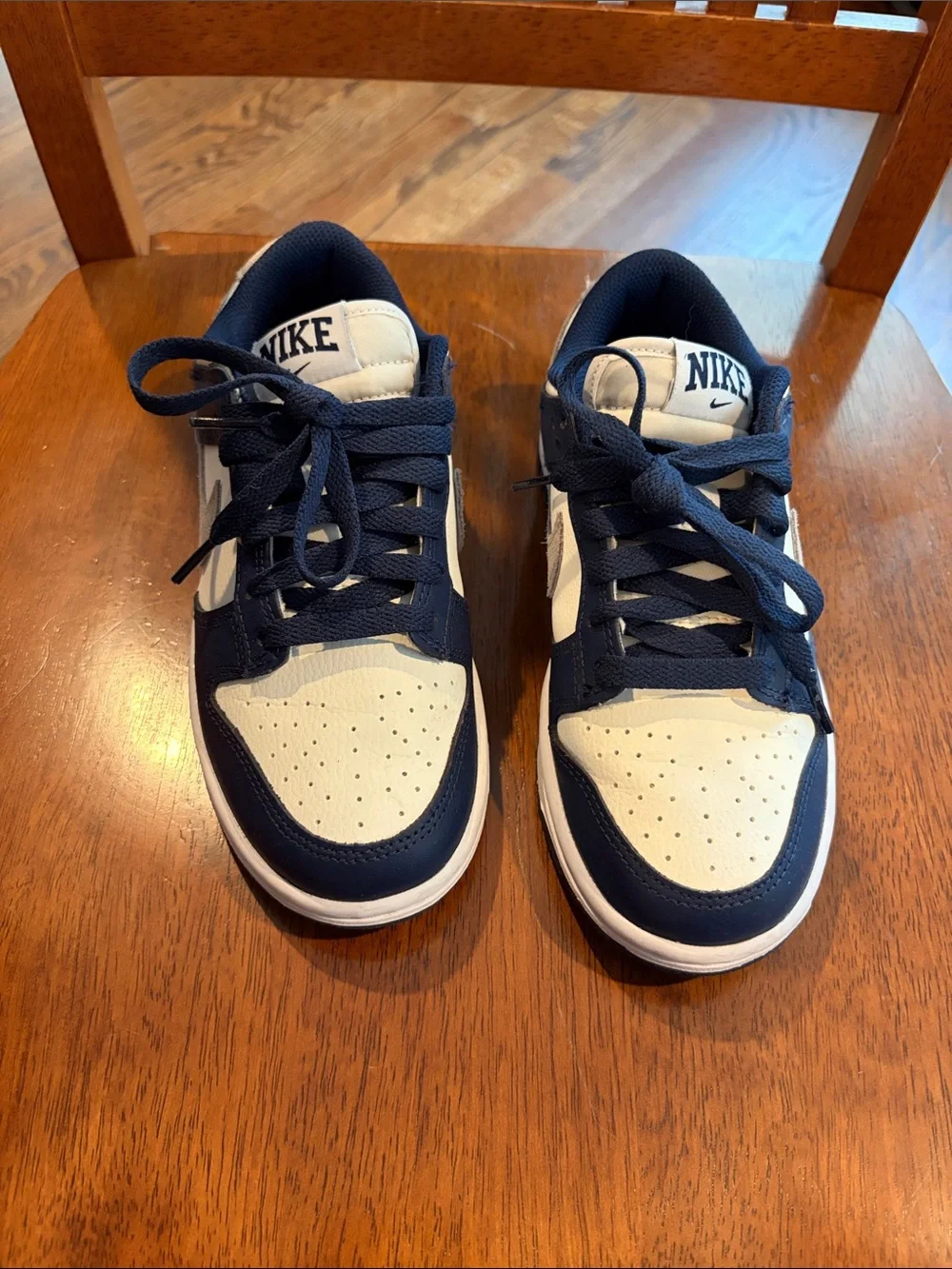 Youth Nike dunk low sneakers  in Navy, white and gray